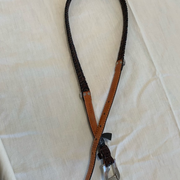 Medium 32 size Vintage herringbone braided Brighton leather belt. - Picture 2 of 9